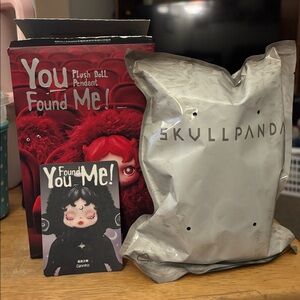SkullPanda Pop Mart You Found Me! Plush Doll Pendant/Purse Charm Darkness SEALED
